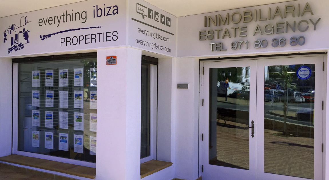 New everything ibiza properties office in the village centre of Sant Josep, Ibiza