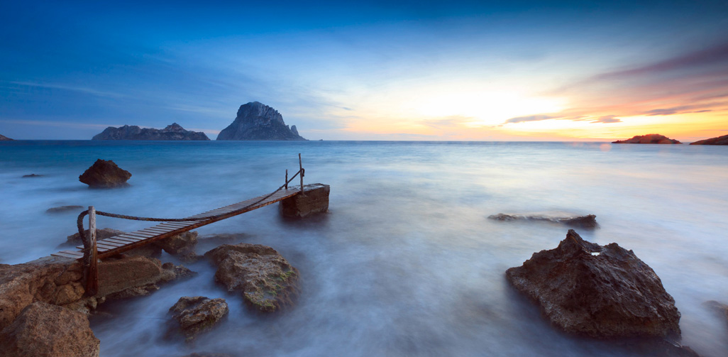A winter view of the magical island of Es Vedra in Ibiza