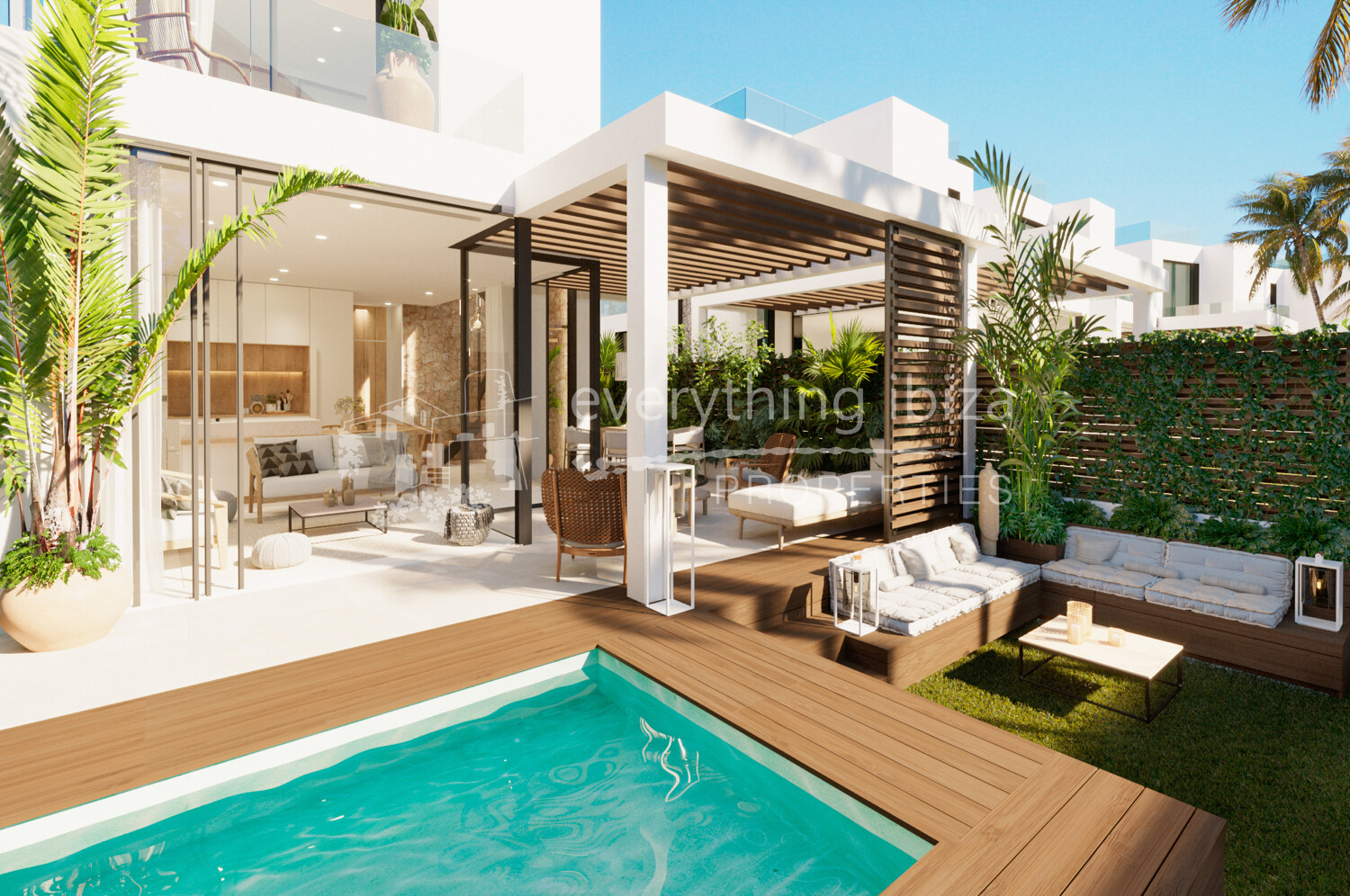 Luxury New Modern Villas Close to the Beach with Super Rooftop Views, ref. 1739, for sale in Ibiza by everything ibiza Properties