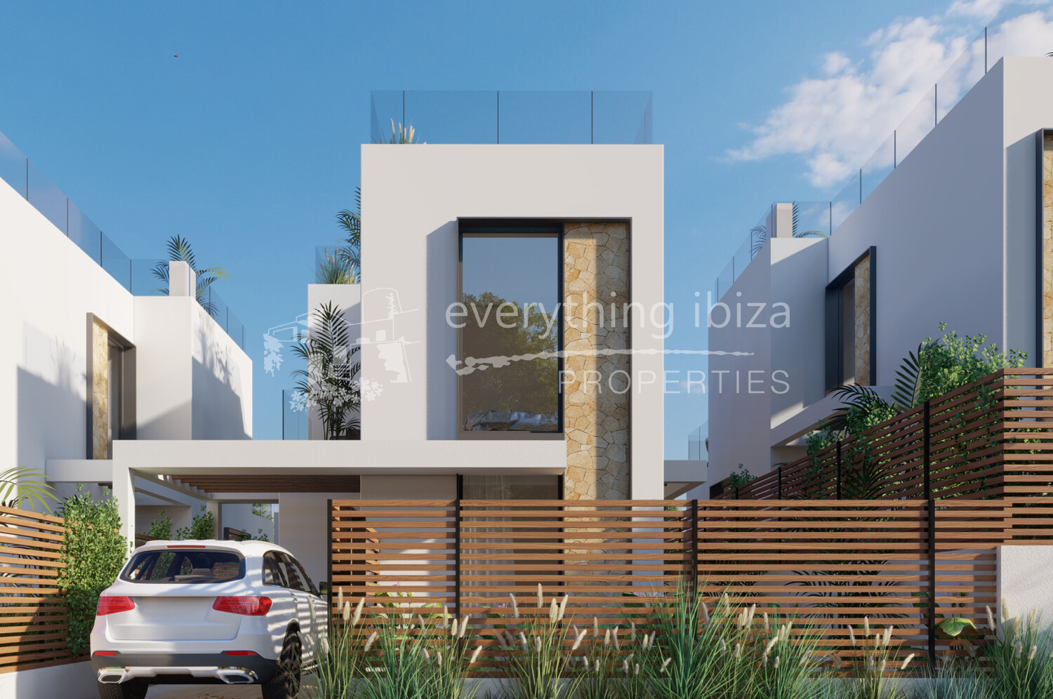 Luxury New Modern Villas Close to the Beach with Super Rooftop Views, ref. 1739, for sale in Ibiza by everything ibiza Properties