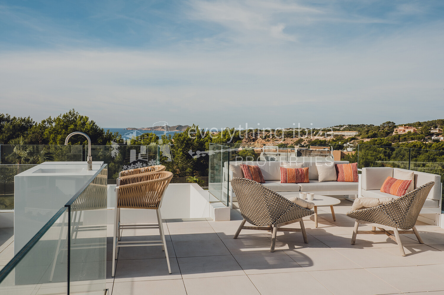 Luxury New Modern Villas Close to the Beach with Super Rooftop Views, ref. 1739, for sale in Ibiza by everything ibiza Properties