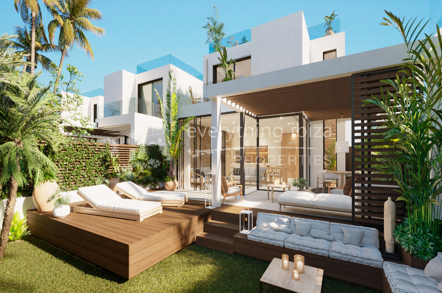 Luxury New Modern Villas Close to the Beach with Super Rooftop Views, ref. 1739, for sale in Ibiza by everything ibiza Properties